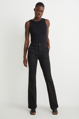 C&A Cloth High Taille Recycled Broek Zwart | WRM-526307