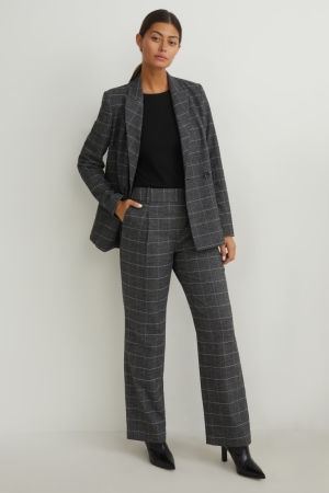 C&A Cloth High Taille Recycled Check Broek Grijs Beige | DQG-084752