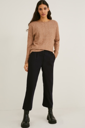 C&A Cloth High Taille Regular Fit Recycled Broek Zwart | HYR-564190