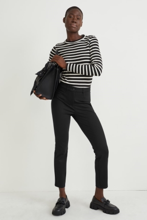C&A Cloth High Taille Regular Fit With Lenzing™ Ecovero™ Broek Zwart | BKS-406891