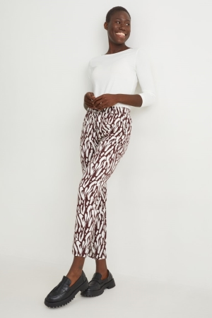 C&A Cloth High Taille Regular Fit With Lenzing™ Ecovero™ Broek Bruin Wit | UIW-250431