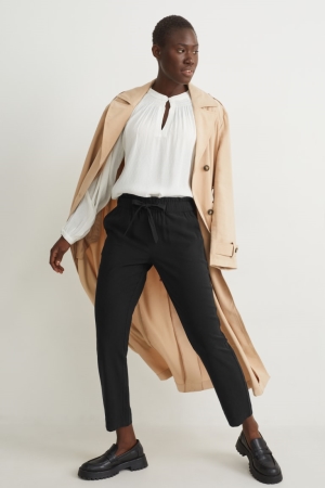 C&A Cloth High Taille Regular Fit With Lenzing™ Ecovero™ Broek Zwart | WQD-084152
