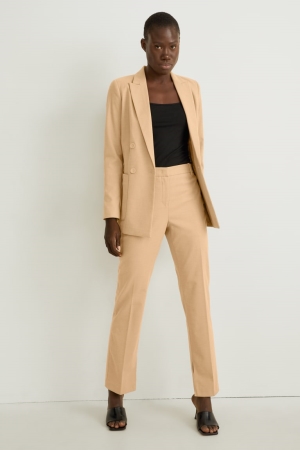 C&A Cloth Mid-rise Taille Rechtdoor FiRecycled Broek Lichtbruin | AEQ-324691