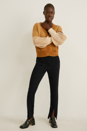C&A Cloth Mid-rise Taille Slim FiRecycled Broek Zwart | JAC-816790