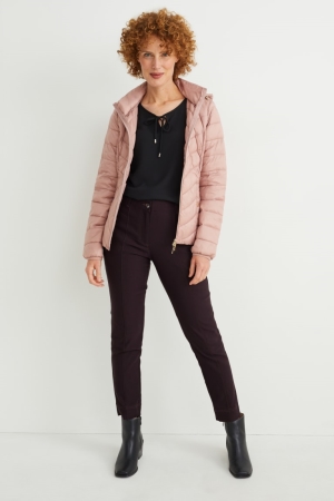 C&A Cloth Mid-rise Taille Slim Fit Broek Donkerrood | MFR-402975