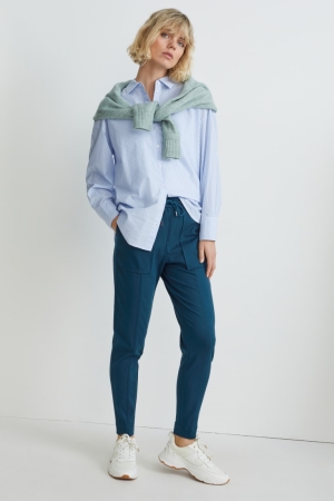 C&A Cloth Mid-rise Taille Tapered Fit Broek Groen | PES-756823