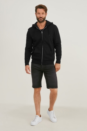 C&A Denim Bermuda Flex Jog Denim Korte Broek Blauw Donkergrijs | QBH-836904