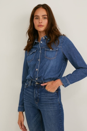 C&A Denim Cradle To Cradle Certified® Gold Blouse Blauw | STA-346092