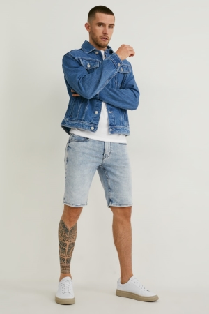 C&A Denim Flex Jog Denim Korte Broek Blauw Lichtblauw | TWU-348029