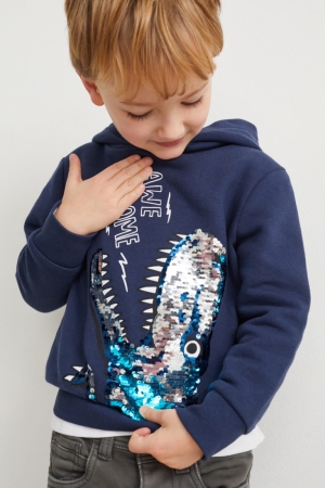 C&A Dinosaur Shiny Hoodie Donkerblauw | RPB-632190