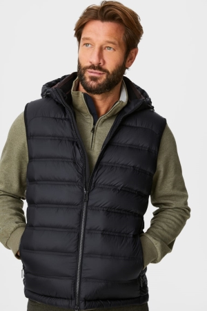 C&A Down Gilet With Hood Rds-certified Jassen Zwart | NTK-976503