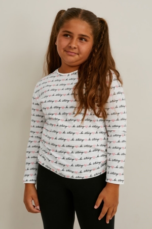 C&A Extended Sizes Multipack Of 4 Long Sleeve Topjes Wit | LEM-793601