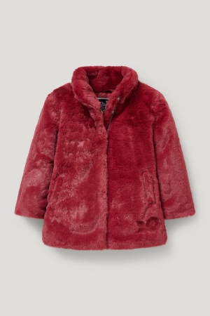 C&A Faux Fur Jassen Bordeaux | AOJ-429563
