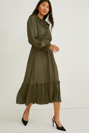C&A Fit & Flare Recycled Jurken Donkergroen | GDW-971362