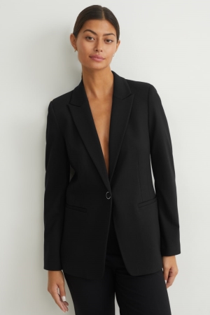 C&A Fitted Lenzing™ Ecovero™ Blazer Zwart | TOE-478052