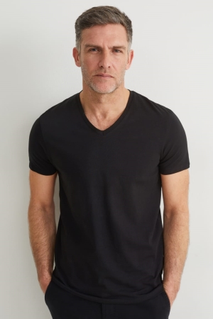 C&A Flex Organic Katoenen T-shirts Zwart | MZX-259417