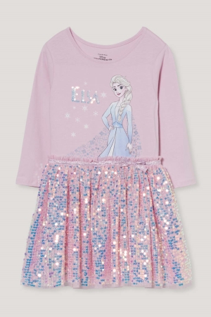 C&A Frozen Shiny Jurken Roze | VLQ-786431