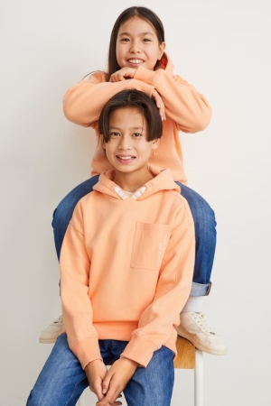 C&A Genderneutral Recycled Hoodie Lichtoranje | QIY-379461