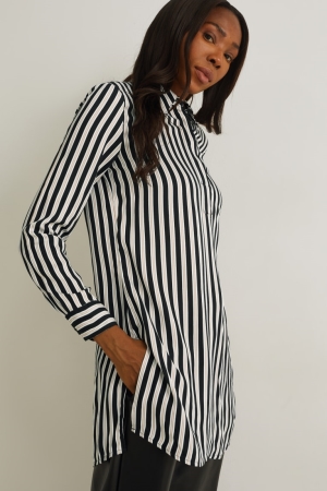 C&A Gestreept Blouse Zwart Wit | YZK-489075