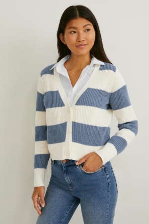 C&A Gestreept Cardigan Blauw Wit | FOS-460975