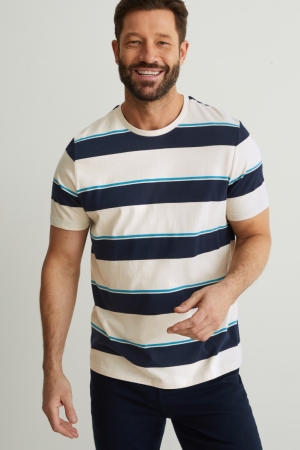 C&A Gestreept T-shirts Lichtbeige | APM-716059