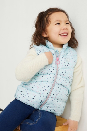 C&A Gewatteerd Gilet Polka Dot Jassen Lichtblauw | LSX-017429