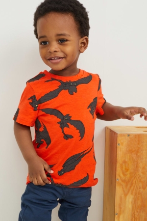 C&A How To Train Your Dragon Sleeve T-shirts Oranje | CSA-467293