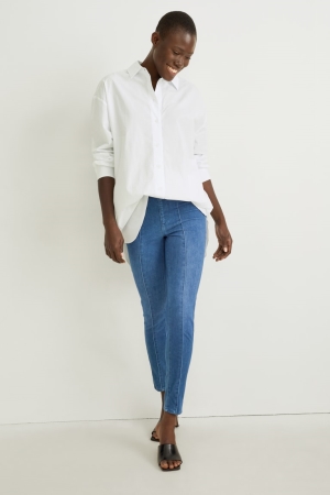 C&A Jegging High Taille Mager Fit 4 Wway Stretch Jeans Blauw | LSX-817423