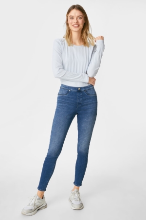 C&A Jegging Thermal Jeggings Push-up Effect Jeans Blauw | NQZ-589014