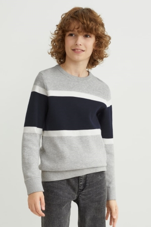 C&A Jumpers Grijs Donkerblauw | XQR-032586