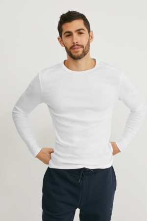 C&A Long Sleeve Organic Katoenen Topjes Wit | QVE-638971