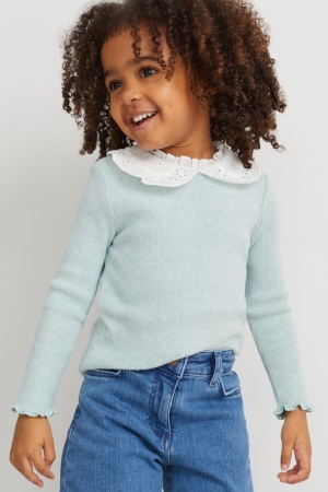 C&A Long Sleeve Topjes Mintgroen Groen | YZI-813057