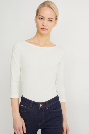 C&A Long Sleeve Topjes Wit | JMY-201439