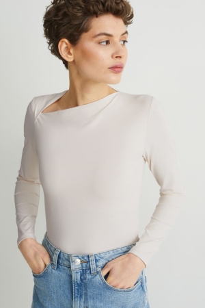 C&A Long Sleeve Topjes Wit | MIZ-860729