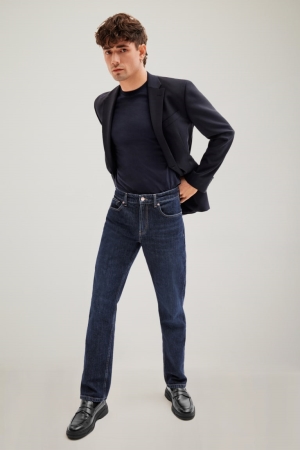 C&A Made In Eu Rechtdoor Organic Katoenen Jeans Blauw Donkerblauw | YPA-327905