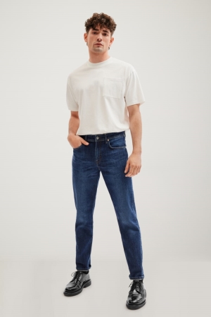 C&A Made In Eu Tapered Organic Katoenen Jeans Blauw Donkerblauw | QCO-519843