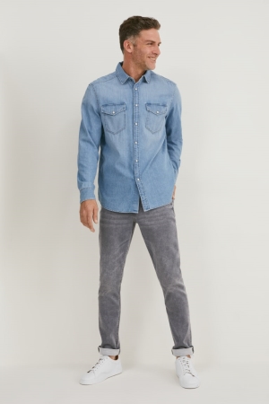 C&A Mager Flex Jog Denim Recycled Jeans Blauw Grijs | RAB-869573
