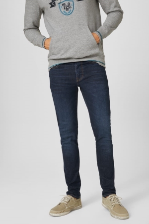 C&A Mager Lycra® Jeans Blauw Donkerblauw | YWK-391675