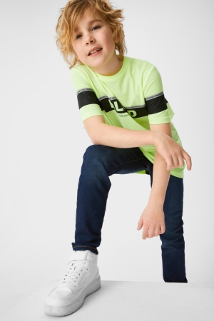 C&A Mager Organic Katoenen Jeans Blauw Donkerblauw | MZD-614928