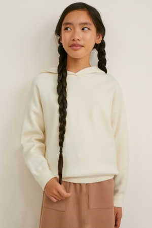 C&A Met Capuchon Lenzing™ Ecovero™ Jumpers Wit | RTM-265371