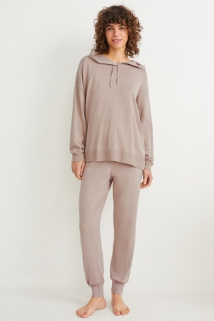 C&A Met Capuchon Nachtkleding Grijs Bruin | TXW-317428