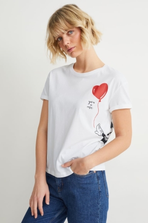 C&A Mickey Mouse T-shirts Wit | GQX-905817
