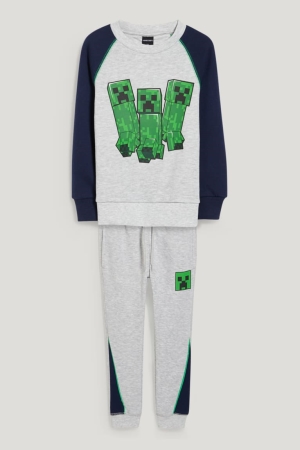 C&A Minecraft Set And Joggers 2 Piece Sweatshirts Lichtgrijs | QVR-458029