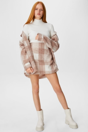 C&A Mini Check Rokken Beige | HLR-743265