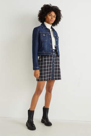 C&A Mini Check Rokken Zwart | WDH-690154