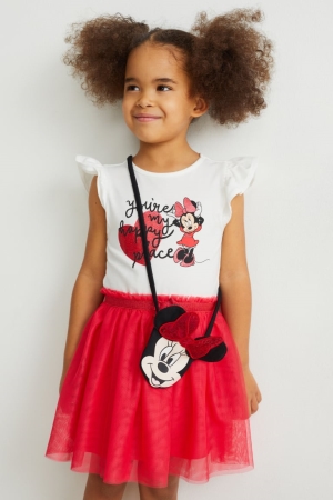 C&A Minnie Mouse Set And Bag 2 Piece Jurken Roze | HPV-064985