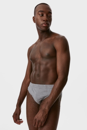 C&A Multipack Of 10 Briefs Organic Katoenen Ondergoed Grijs | AYJ-893146