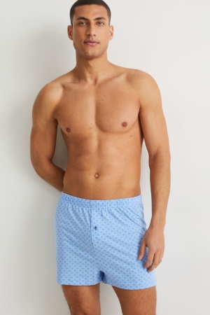 C&A Multipack Of 2 Boxer Jersey Organic Katoenen Ondergoed Blauw | AHJ-753089