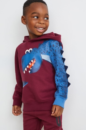 C&A Multipack Of 2 Dinosaur And Long Sleeve Topjes Bordeaux | IHD-546307