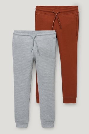 C&A Multipack Of 2 Joggers Broek Lichtgrijs | UIY-285496